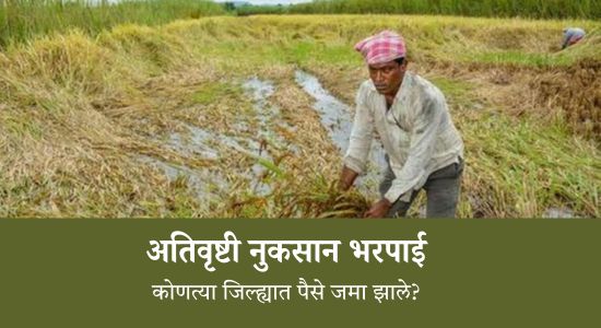 अतिवृष्टी नुकसान भरपाई 2026: कोणत्या जिल्ह्यात पैसे जमा झाले? संपूर्ण अपडेट